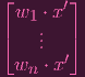 ⌊ w  ⋅ x′⌋
   1 .
⌈    ..  ⌉
  wn ⋅ x′