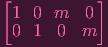 [           ]
 1 0  m   0
 0 1   0  m