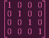 ⌊1  0  0 0⌋
|0  1  0 0|
⌈0  0  1 0⌉
 0  0  0 1