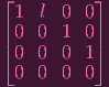 ⌊          ⌋
  1 l  0 0
| 0 0  1 0 |
⌈ 0 0  0 1 ⌉
  0 0  0 0