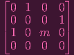 ⌊           ⌋
  0 1  0  0
|⌈ 0 0  0  1 |⌉
  1 0  m  0
  0 0  0  0