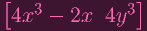 [                ]
 4x3  -  2x  4y3