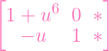 [             ]
        6
 1 +  u   0  *
   - u    1  *